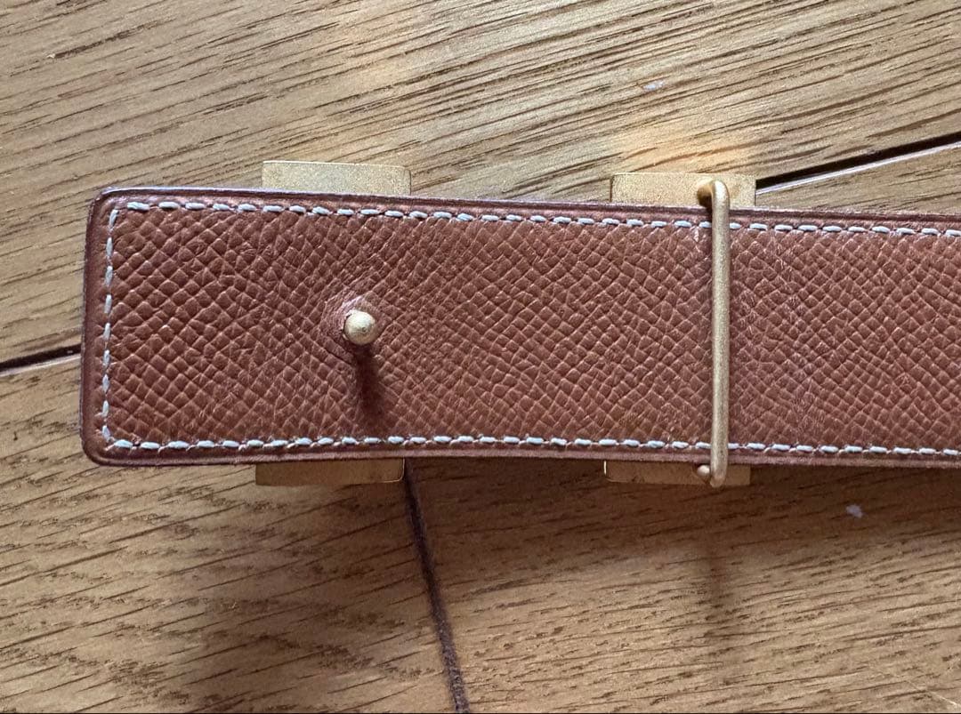 エルメス レザーベルト コンスタンスHバックルゴールド