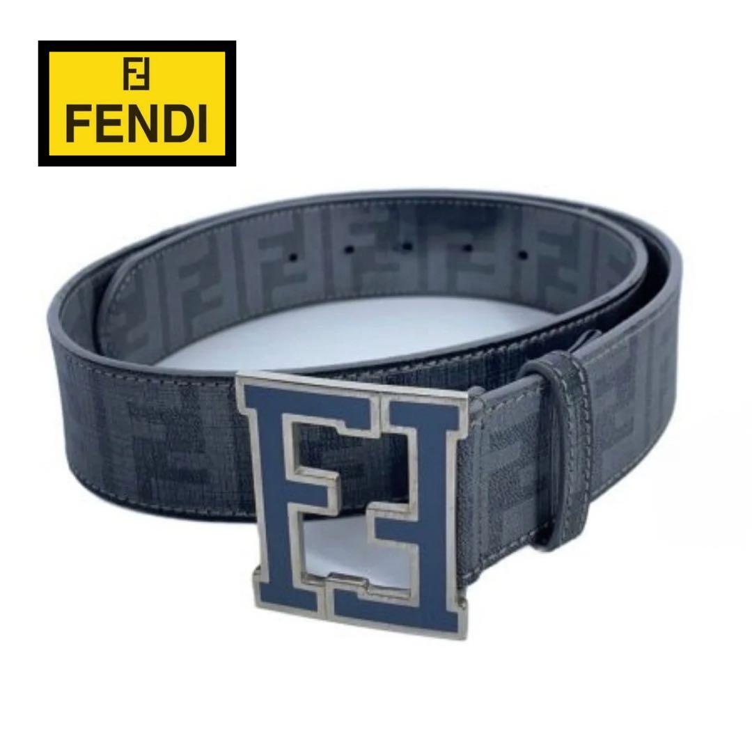 ようた現行 FENDI フェンディ ベルト FF スクエア ネイビー 90