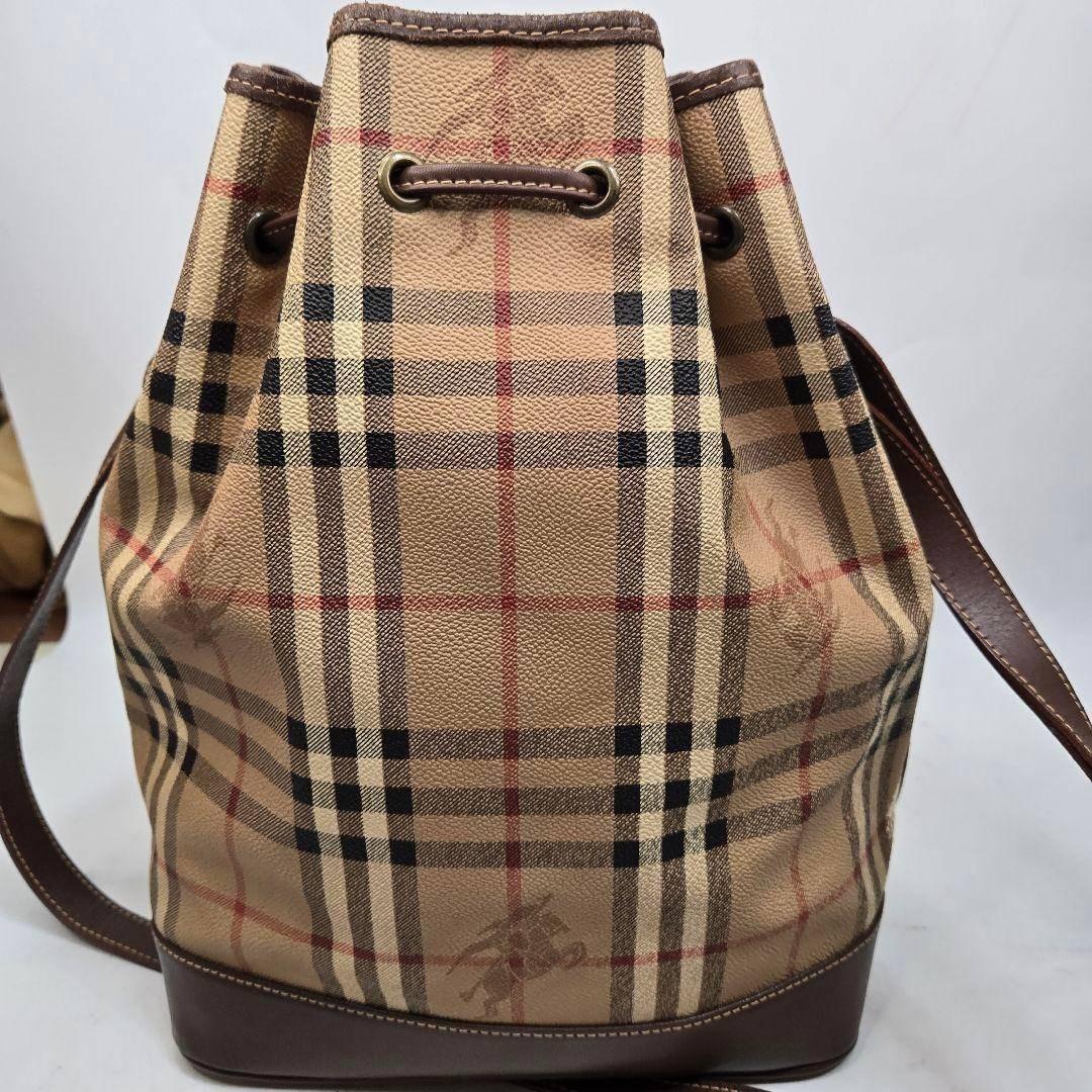 BURBERRY 巾着 ショルダーバッグ シャドーホース ノバチェック