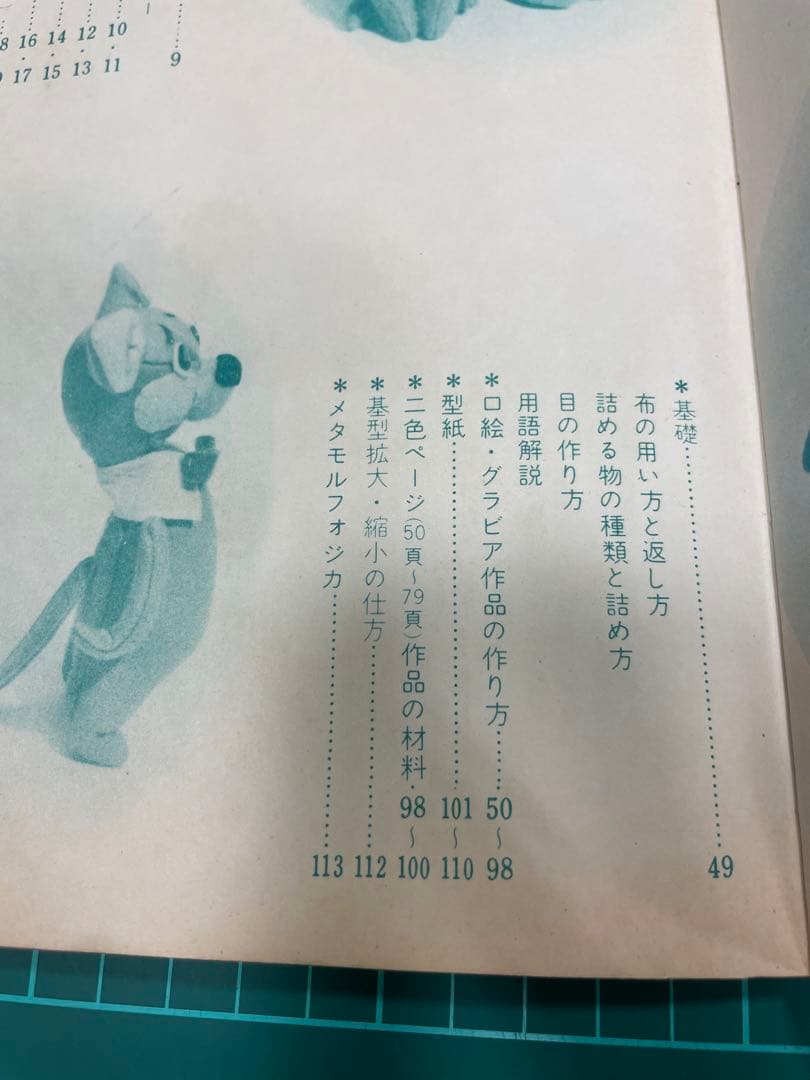 ぬいぐるみ動物メタモルフォジカによる飯野紀雄作品集　雄鶏社刊昭和レトロ手芸本♪