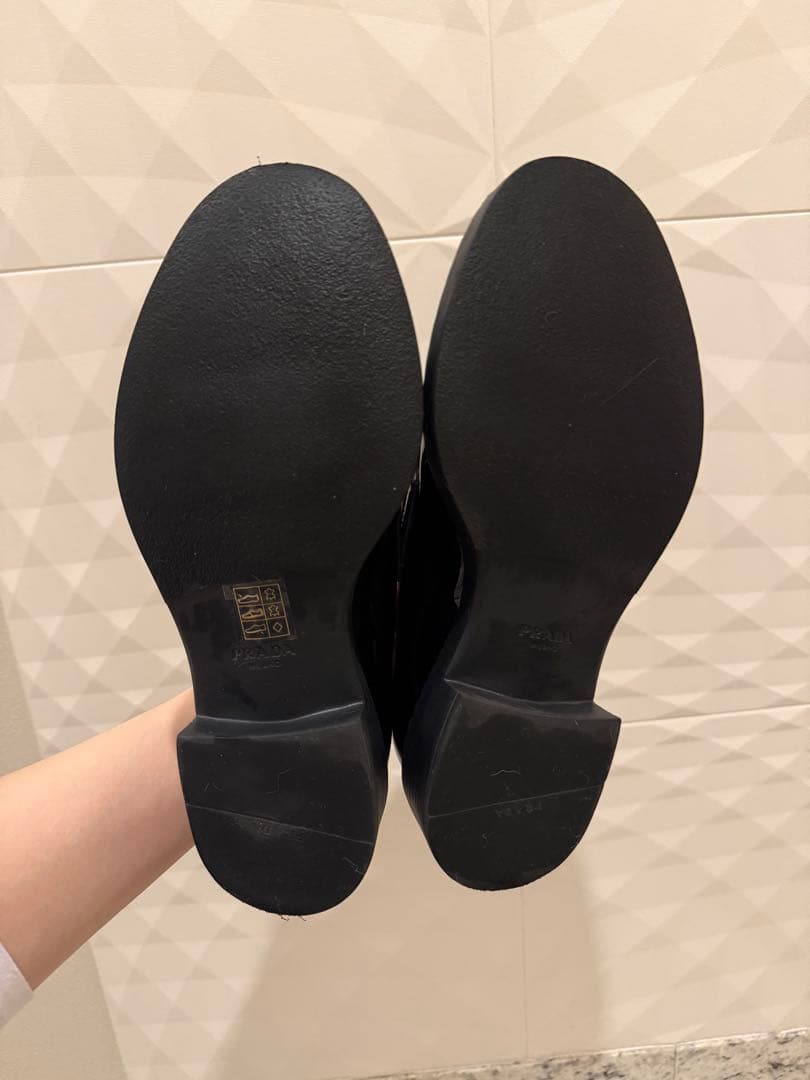 PRADA ローファー エナメル 37cm ブラック