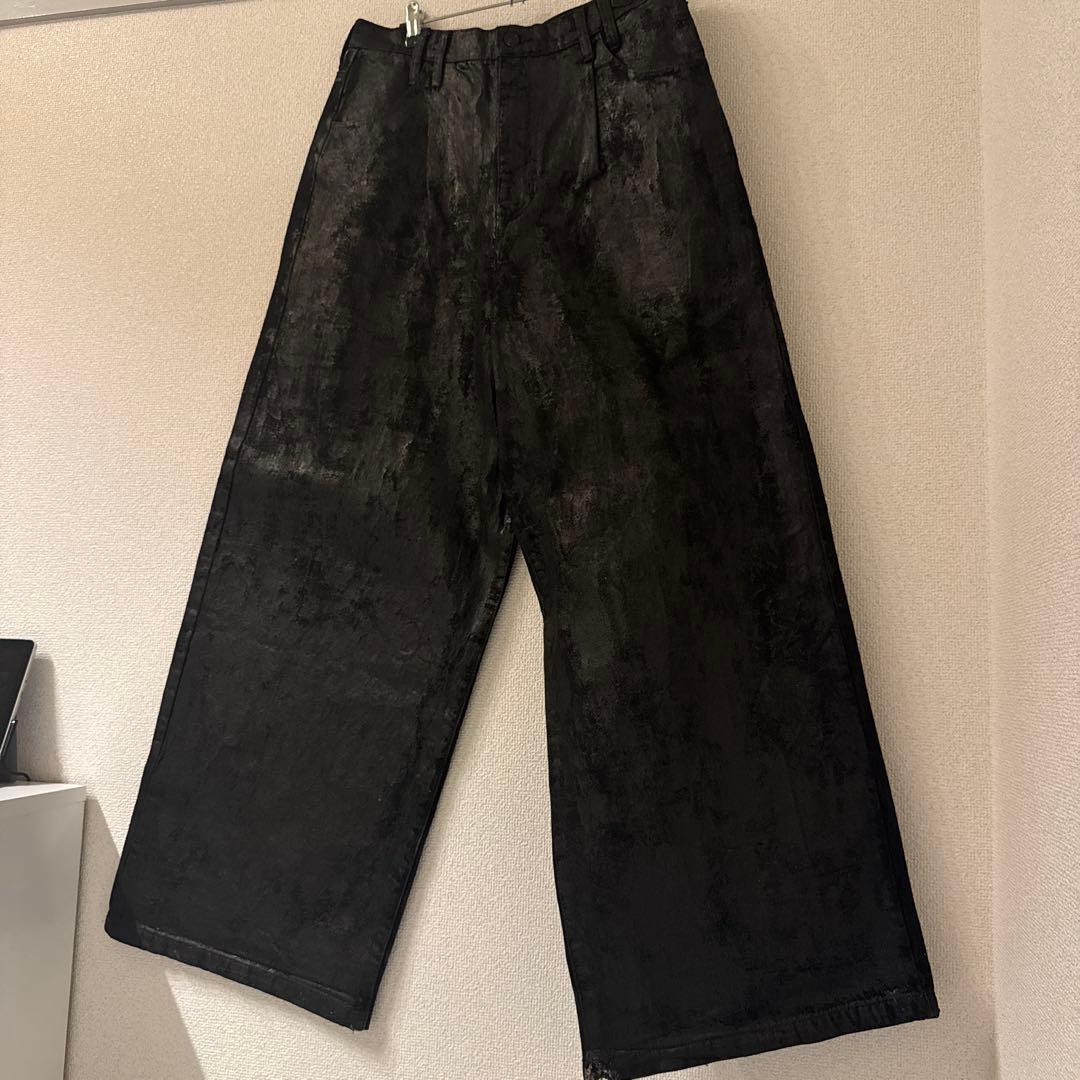 パンツ Waxed coating straightdenimpants remake