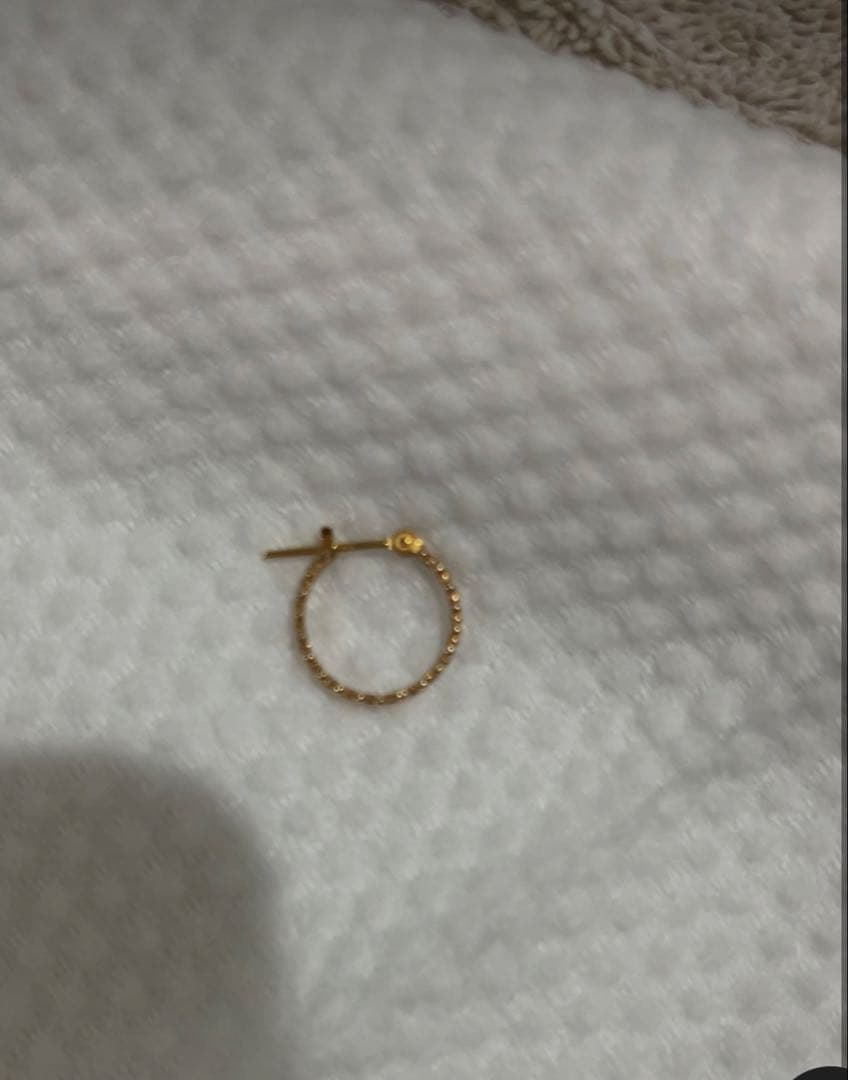 agete アガットK18 K10 バブル フープ ピアス片方