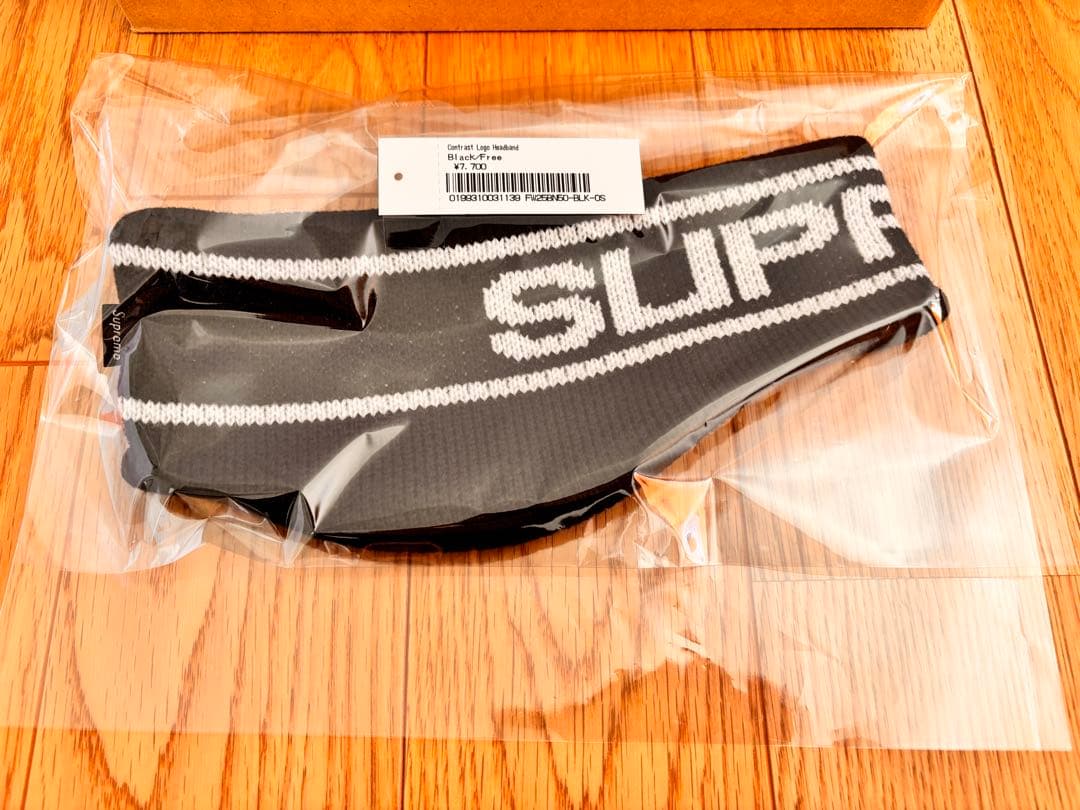 小物 Supreme Contrast Logo Headband Black