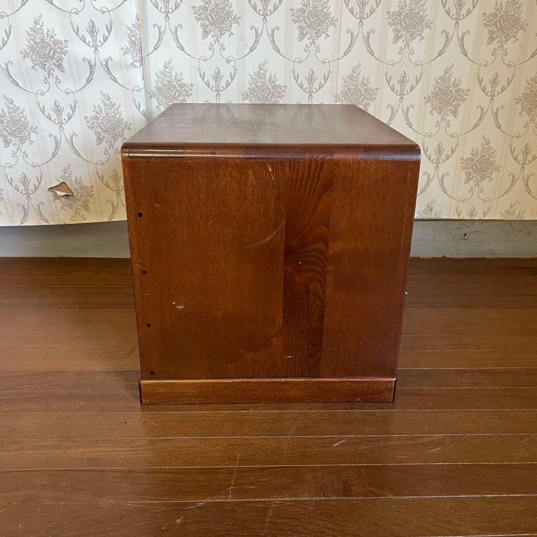 【アンティーク】昭和レトロ 木製 無垢 4杯 小箪笥 小引出し キャビネット