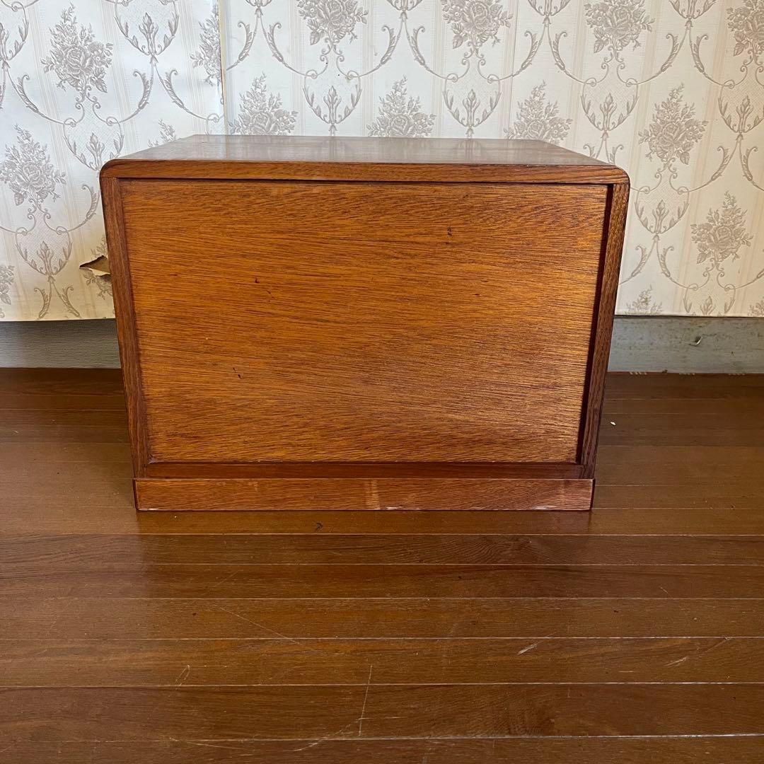 【アンティーク】昭和レトロ 木製 無垢 4杯 小箪笥 小引出し キャビネット