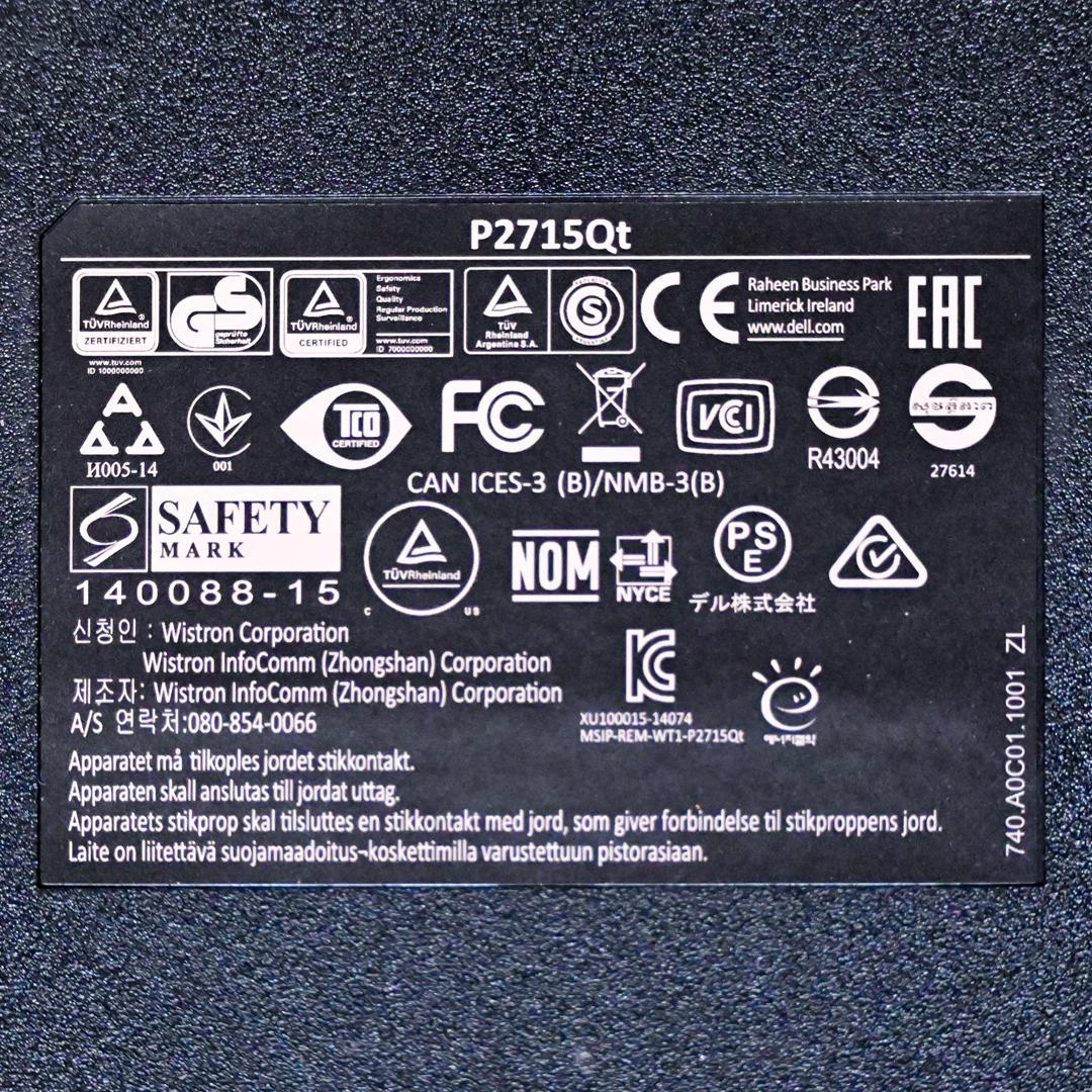 デル（DELL） P2715Q 27インチ 4Kモニタ ノングレア IPS液晶