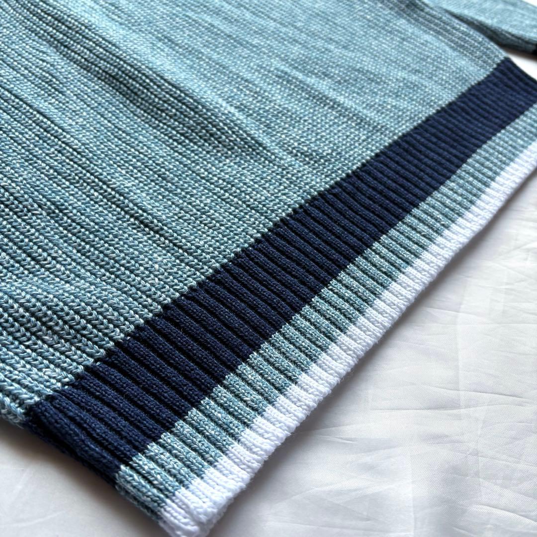 GRAN SASSO イタリア製 ミドルゲージ リネン コットン Vネックニット