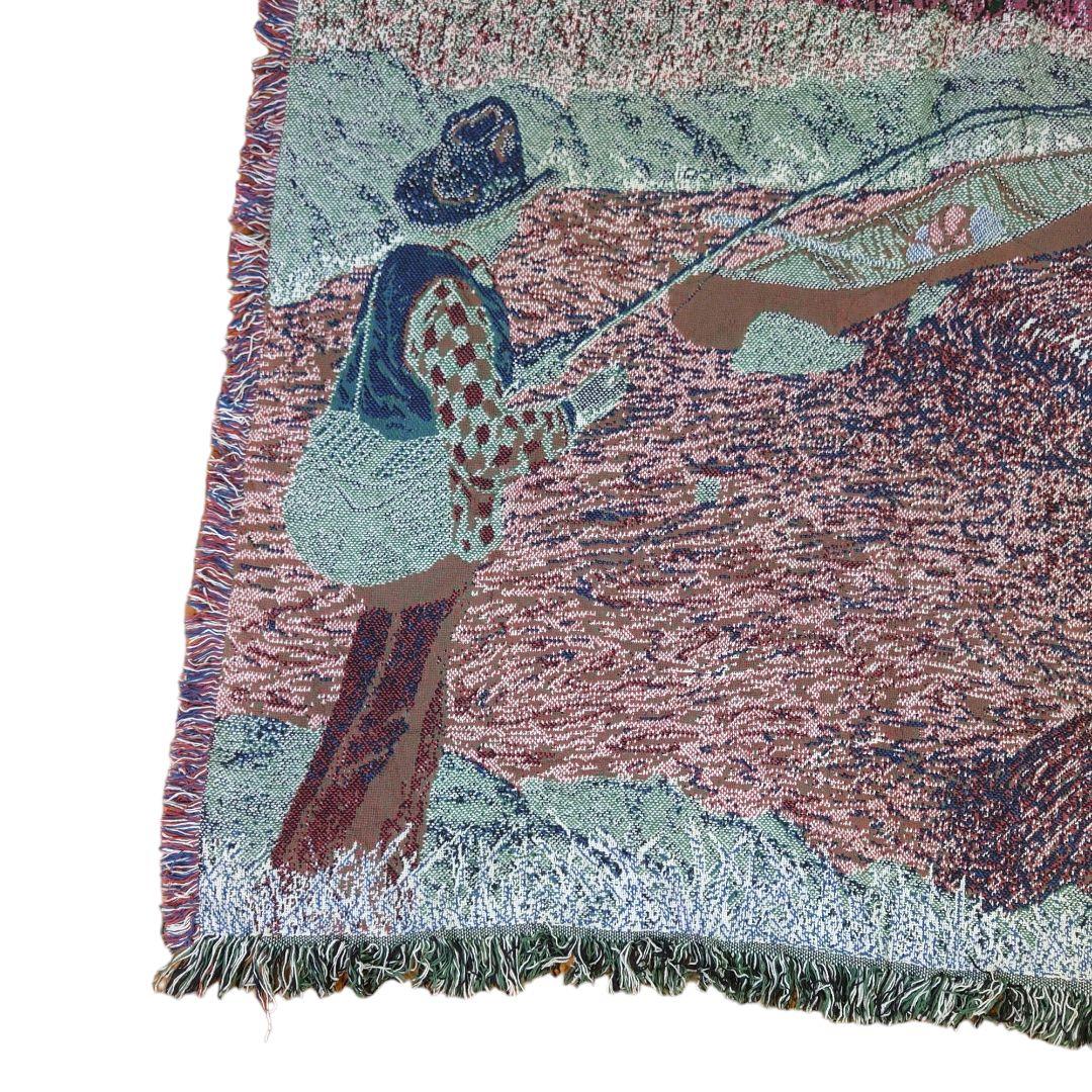 vintage ラグ カーペット、アウトドア、フィッシング、花、釣り 520