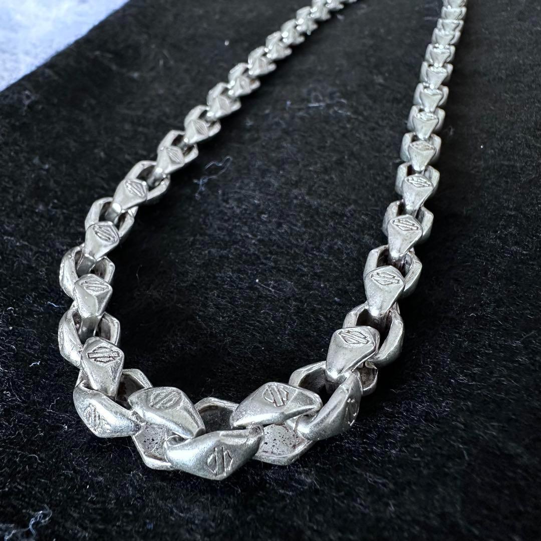 ヴィンテージ80s メキシカンジュエリー　チェーンネックレス　シルバー925