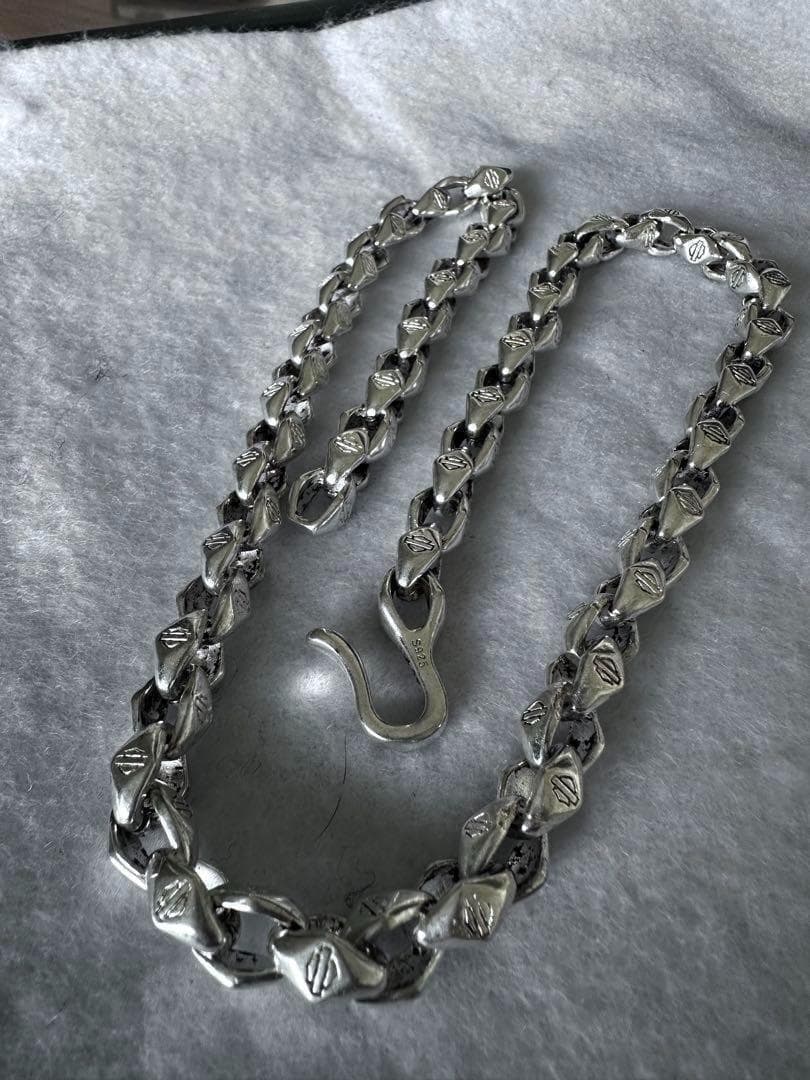 ヴィンテージ80s メキシカンジュエリー　チェーンネックレス　シルバー925