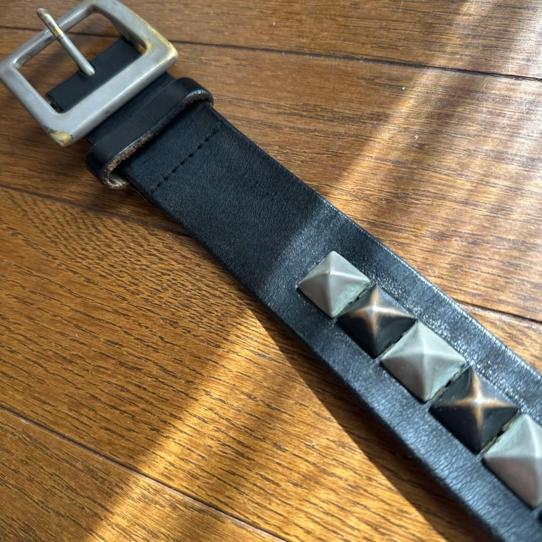 NUMBER (N)INE レザーベルト ピラミッドスタッズ W82-102cm