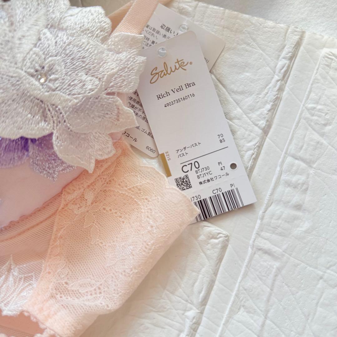 【新品】wacoal サルート　30 ブラ　ソング ガーター　C70M PI