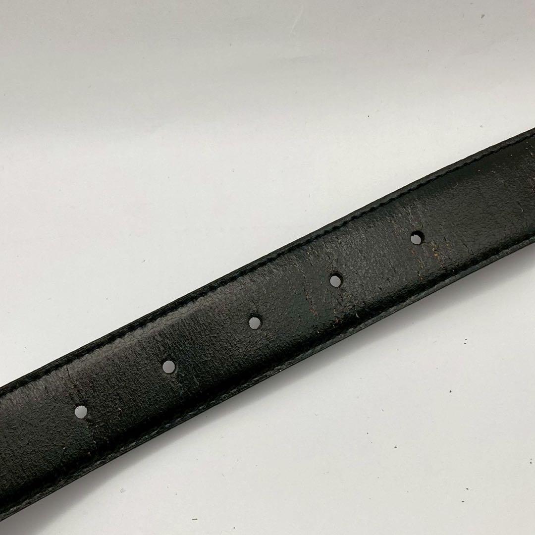 【美品】クリスチャンディオール　レザーベルト　ヴィンテージ　ロゴ金具　ブラック