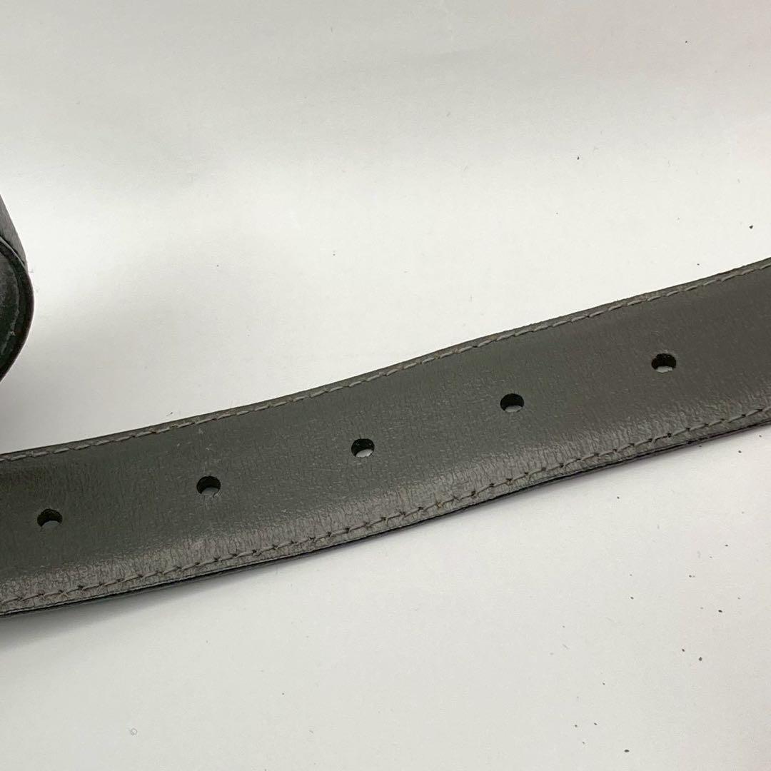 【美品】クリスチャンディオール　レザーベルト　ヴィンテージ　ロゴ金具　ブラック