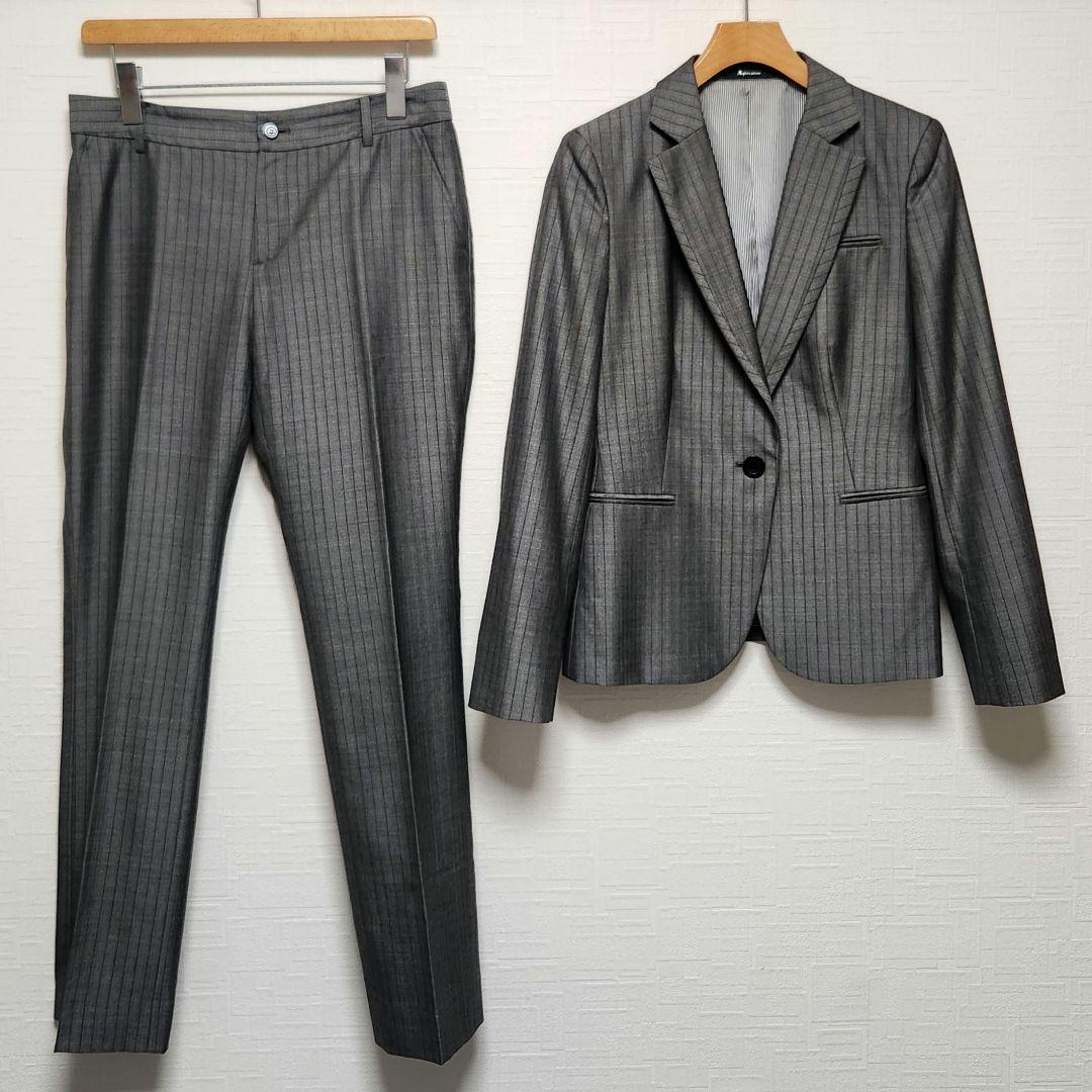 こ*み様 アクアスキュータム　レディース　パンツスーツ　グレー　シルク混　ストラ