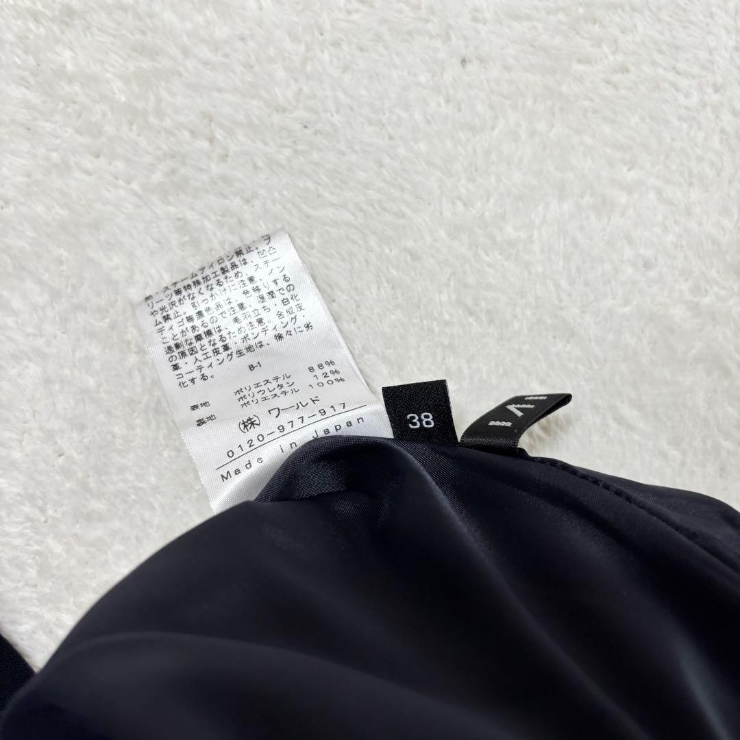 美品 INDIVI インディヴィ ノーカラー パンツスーツ ネイビー Mサイズ