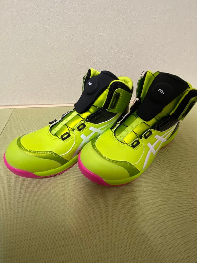 asics CP304 BOA 28cm ネオンライム　ピンク