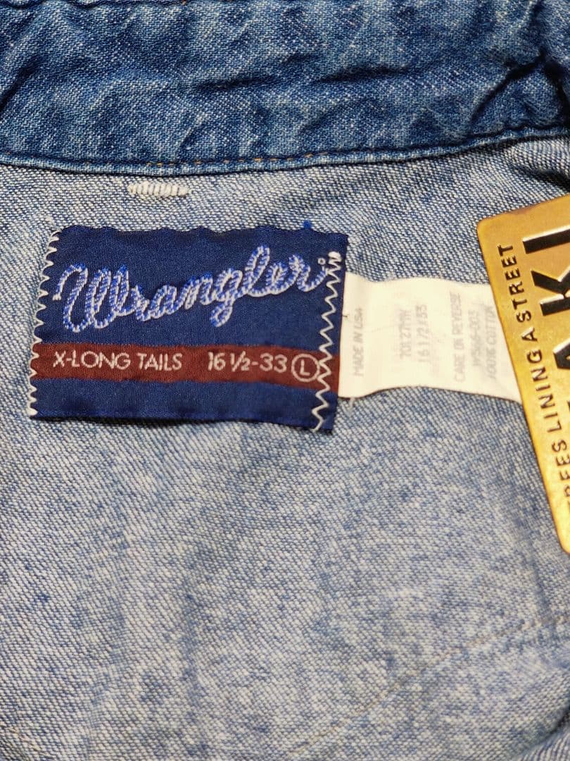 美品 ヴィンテージ Wrangler デニム ウエスタン シャツ 木村拓哉 濃紺