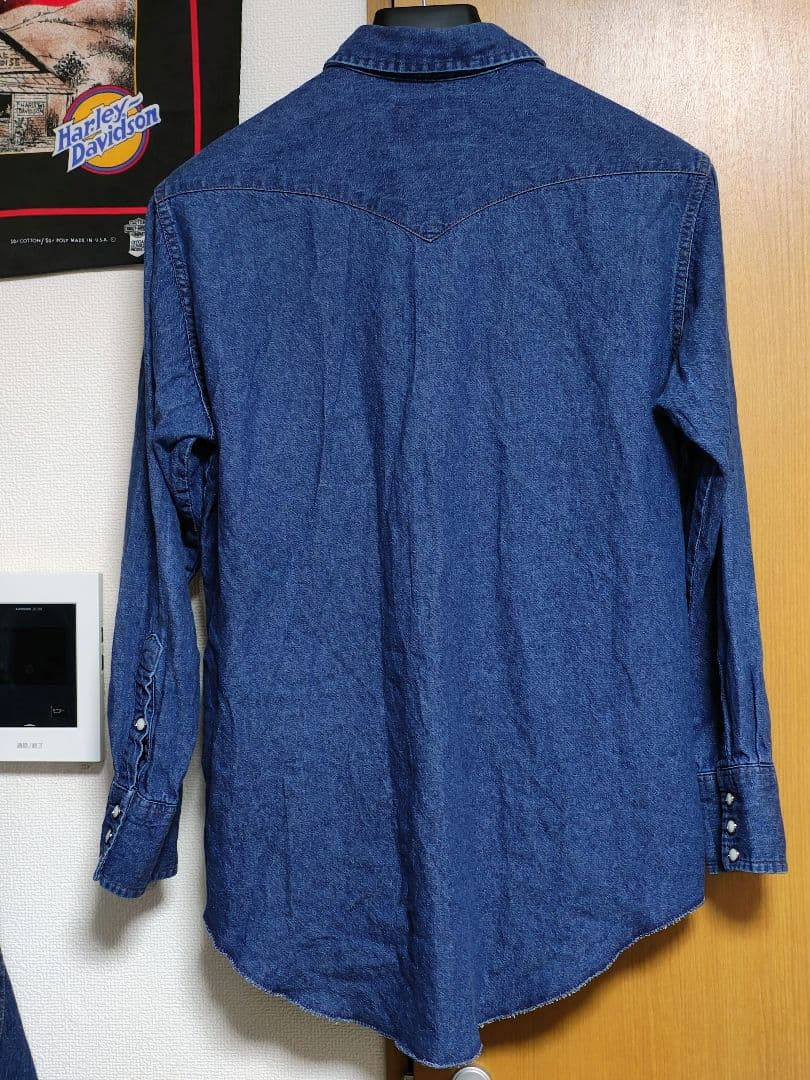 美品 ヴィンテージ Wrangler デニム ウエスタン シャツ 木村拓哉 濃紺