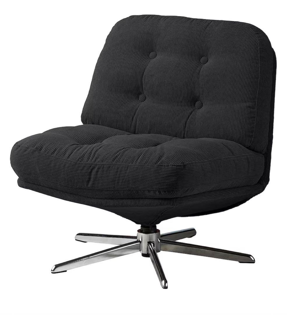 新品未開封イケア　DYVLINGE 一人掛け回転パーソナルチェア ブラック 01