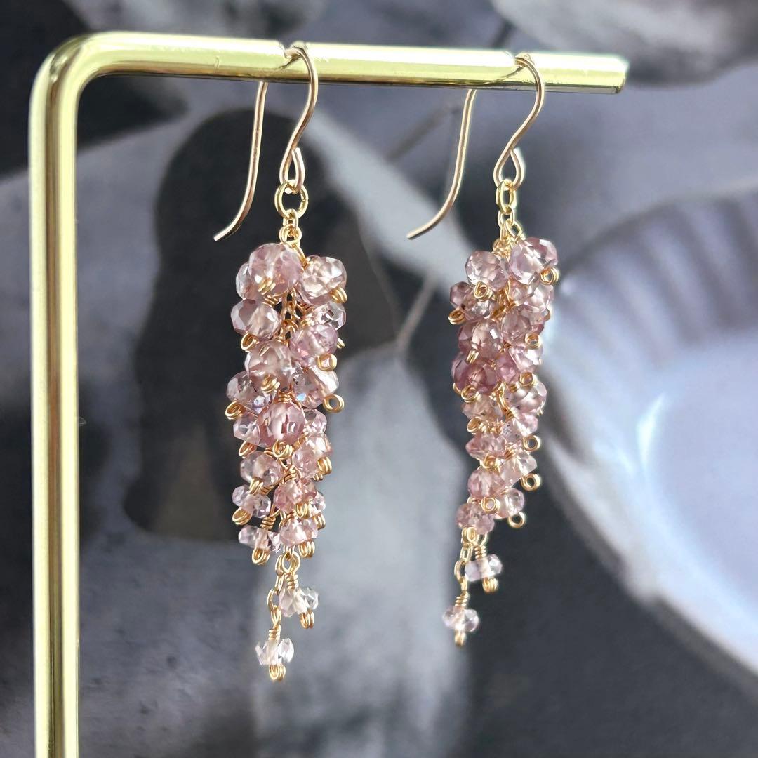 マラヤガーネット　14kgf　天然石ピアス/イヤリング　ドラゴンガーネット