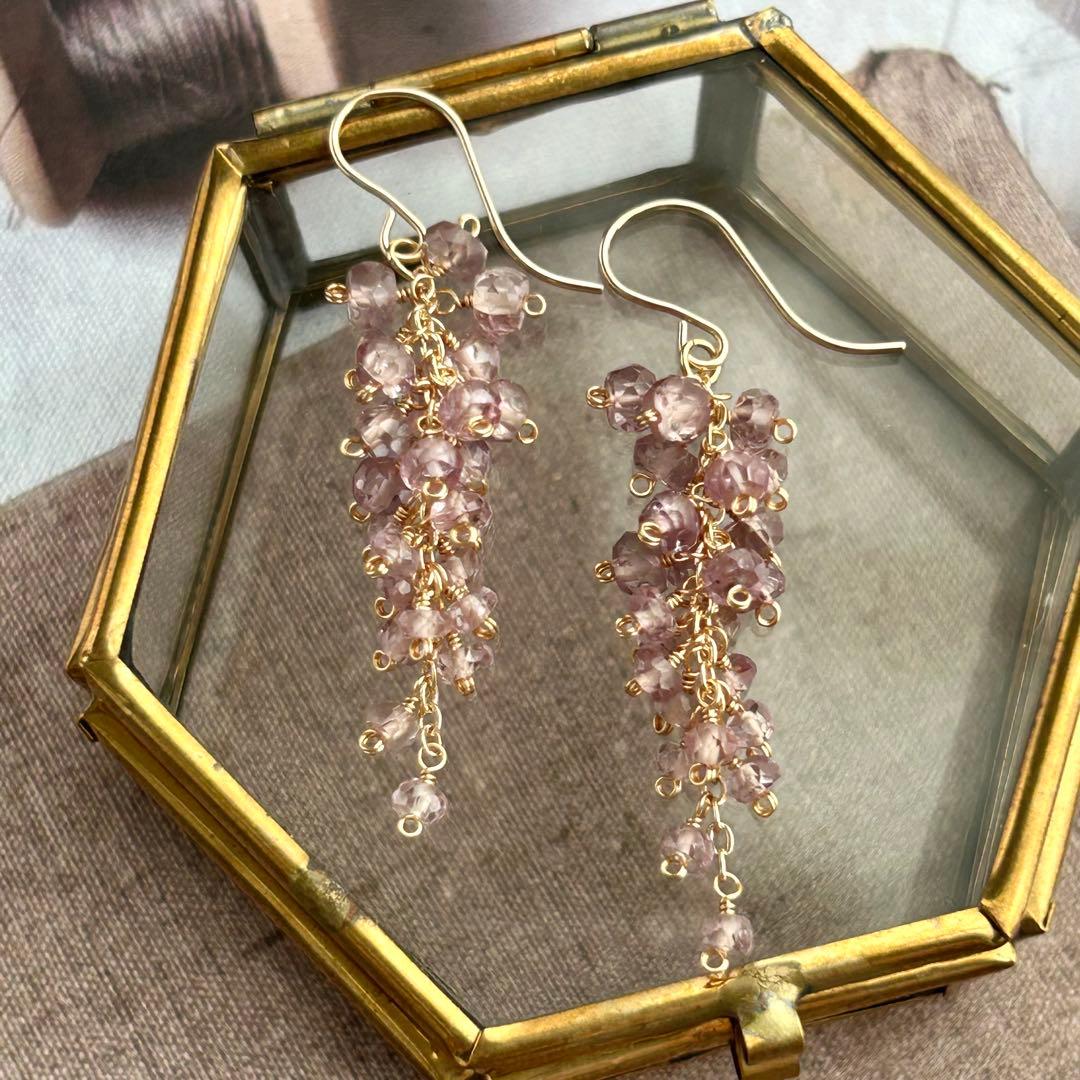 マラヤガーネット　14kgf　天然石ピアス/イヤリング　ドラゴンガーネット