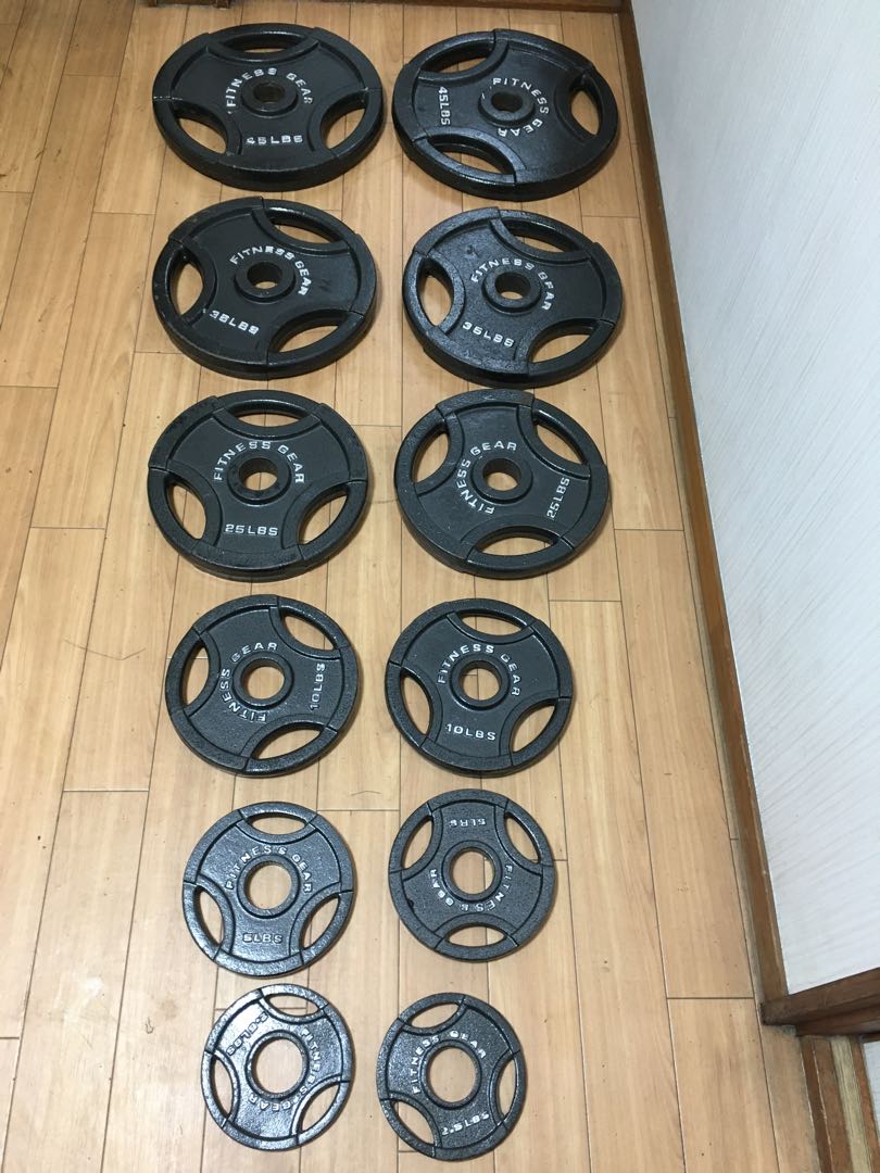 FITNESS GEAR オリンピック プレートセット穴径50mm 計107Kg