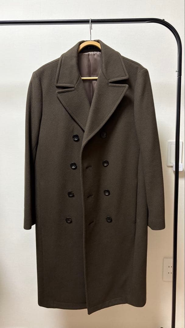 【りっくん】ato アトウ ダークブラウン ダブルチェスターコート