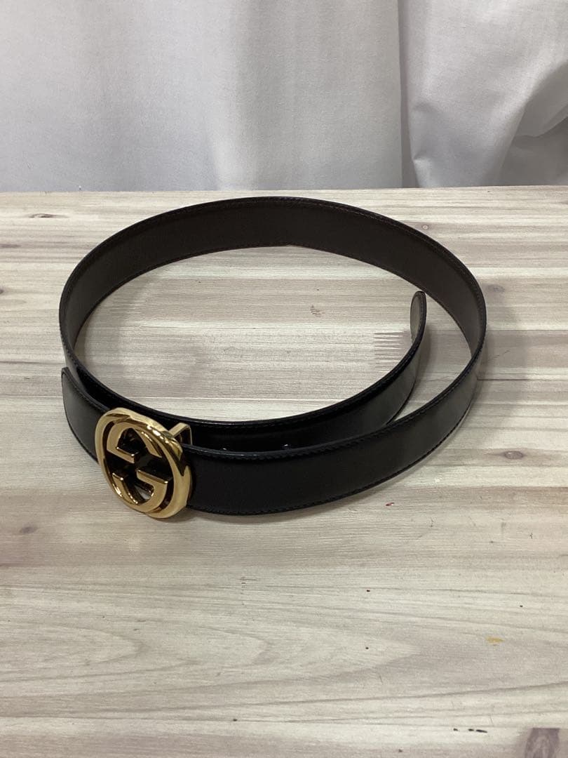 最終値下げ　美品　グッチ　レザーベルト　①