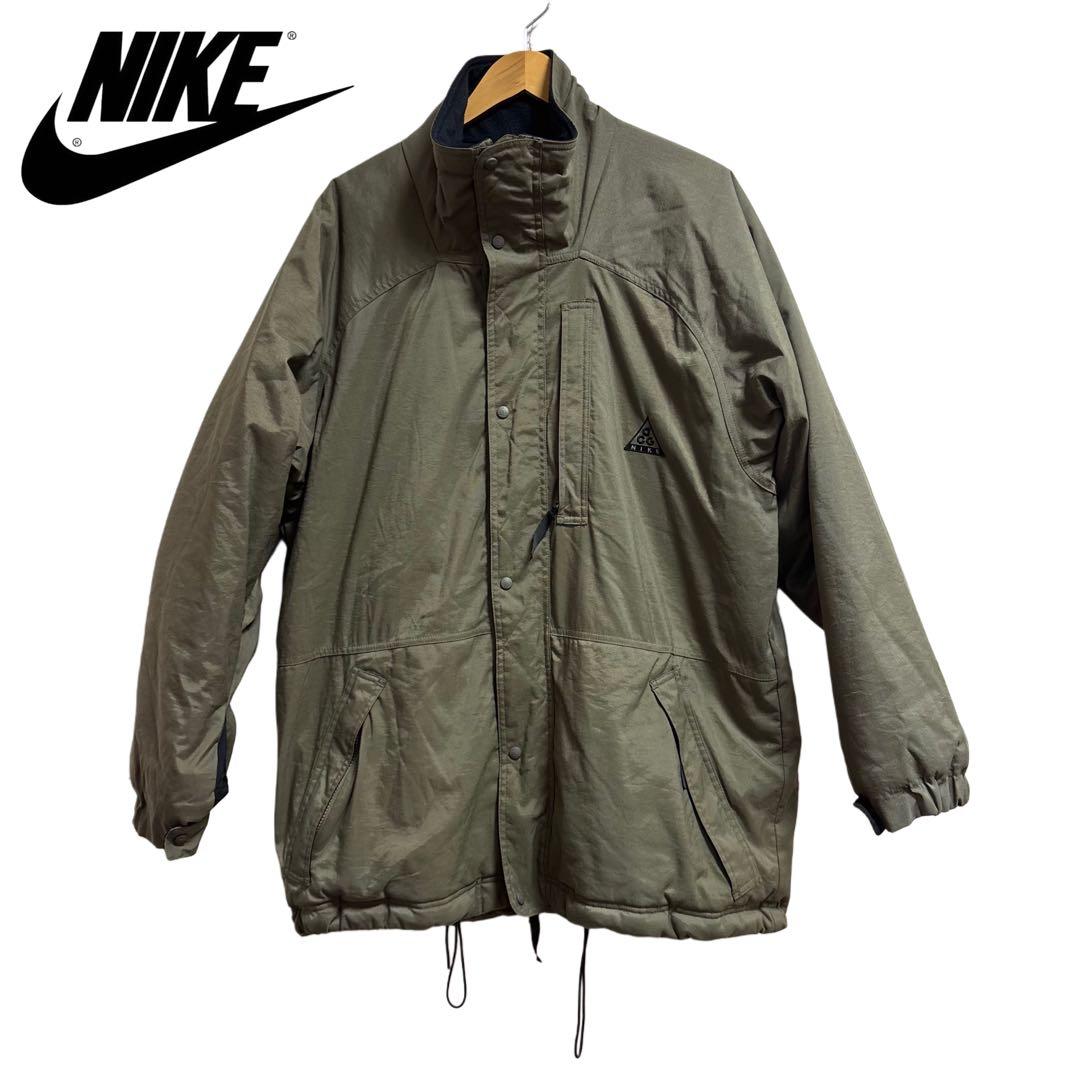 90s NIKE acg ナイロンジャケット オリーブ色 厚手　冬コーデ