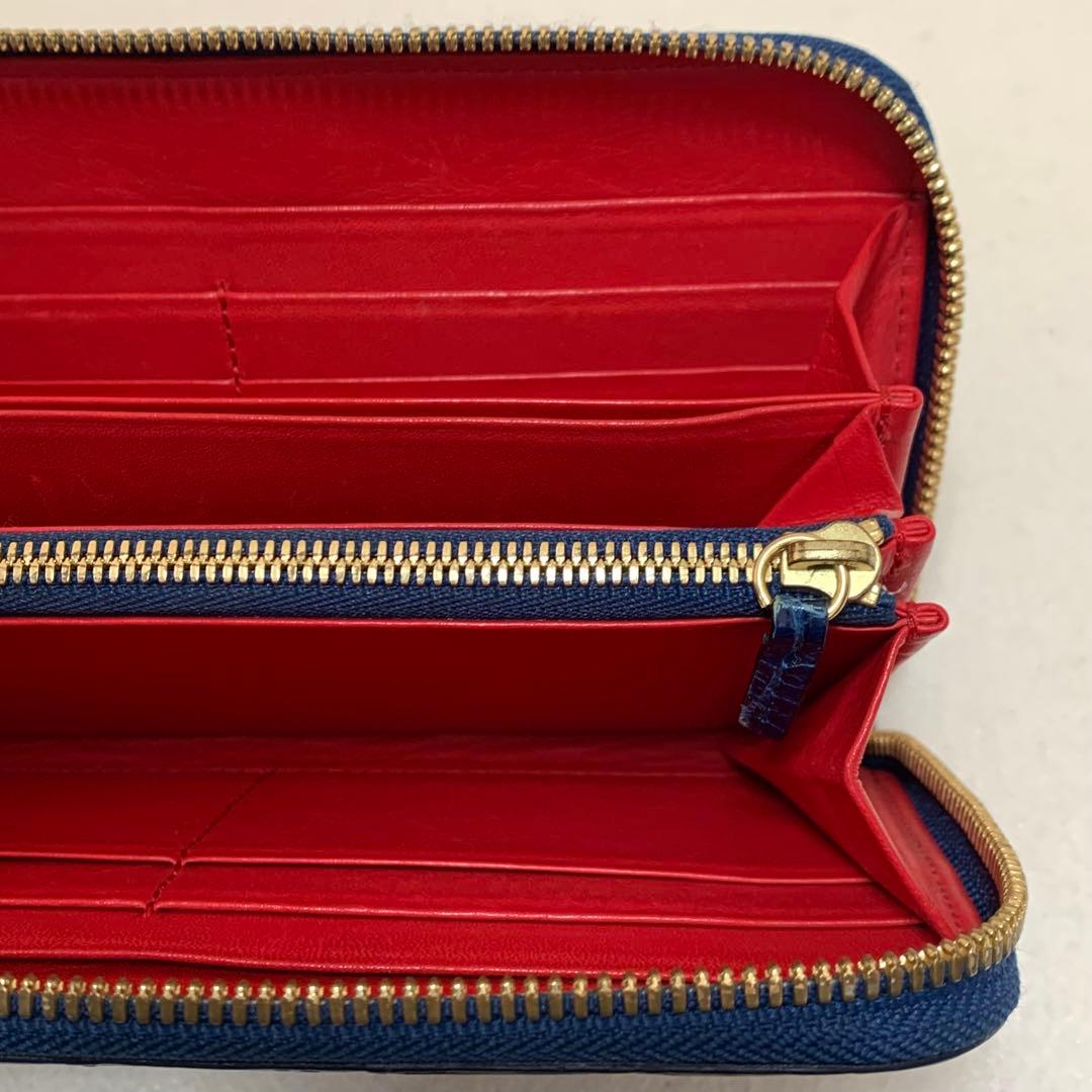 池田工芸　クロコダイル長財布　希少　ロイヤルブルー&レッド　本日取り下げ