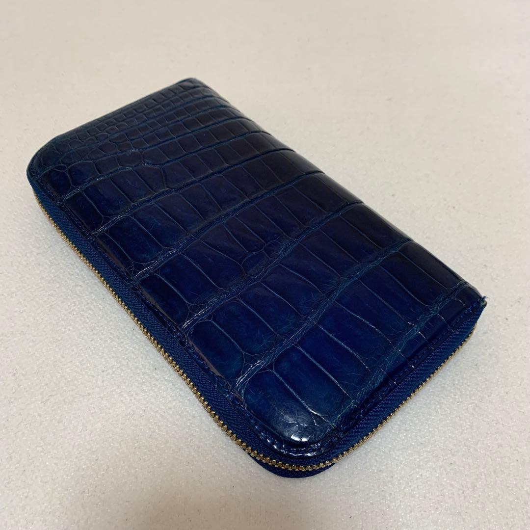 池田工芸　クロコダイル長財布　希少　ロイヤルブルー&レッド　本日取り下げ