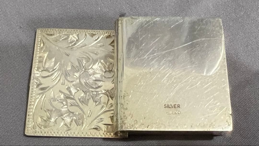銀座和光WAKO　ワコウ　銀無垢ピルケース SILVER アンティーク 銀製
