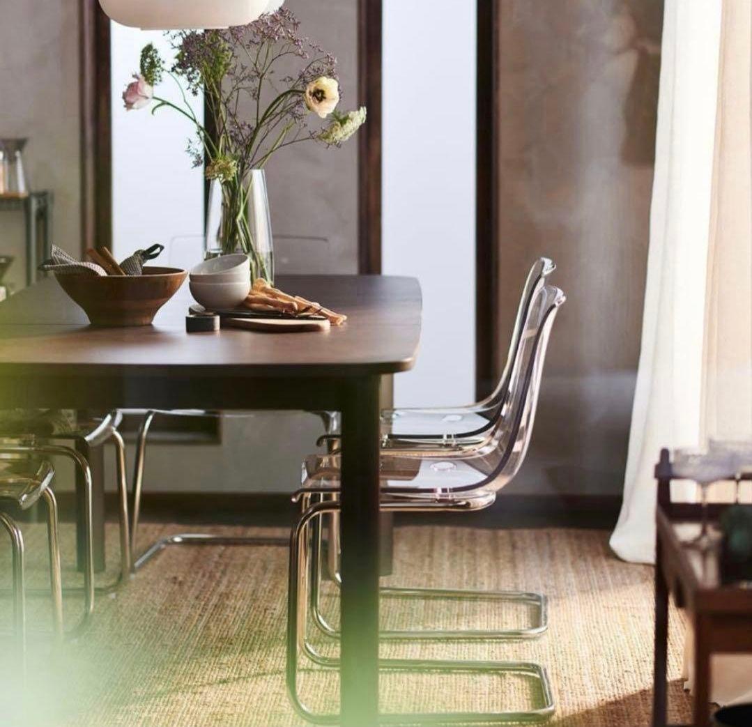 新品未使用IKEA トービアスTOBIAS チェア透明椅子クロムメッキ即日発送