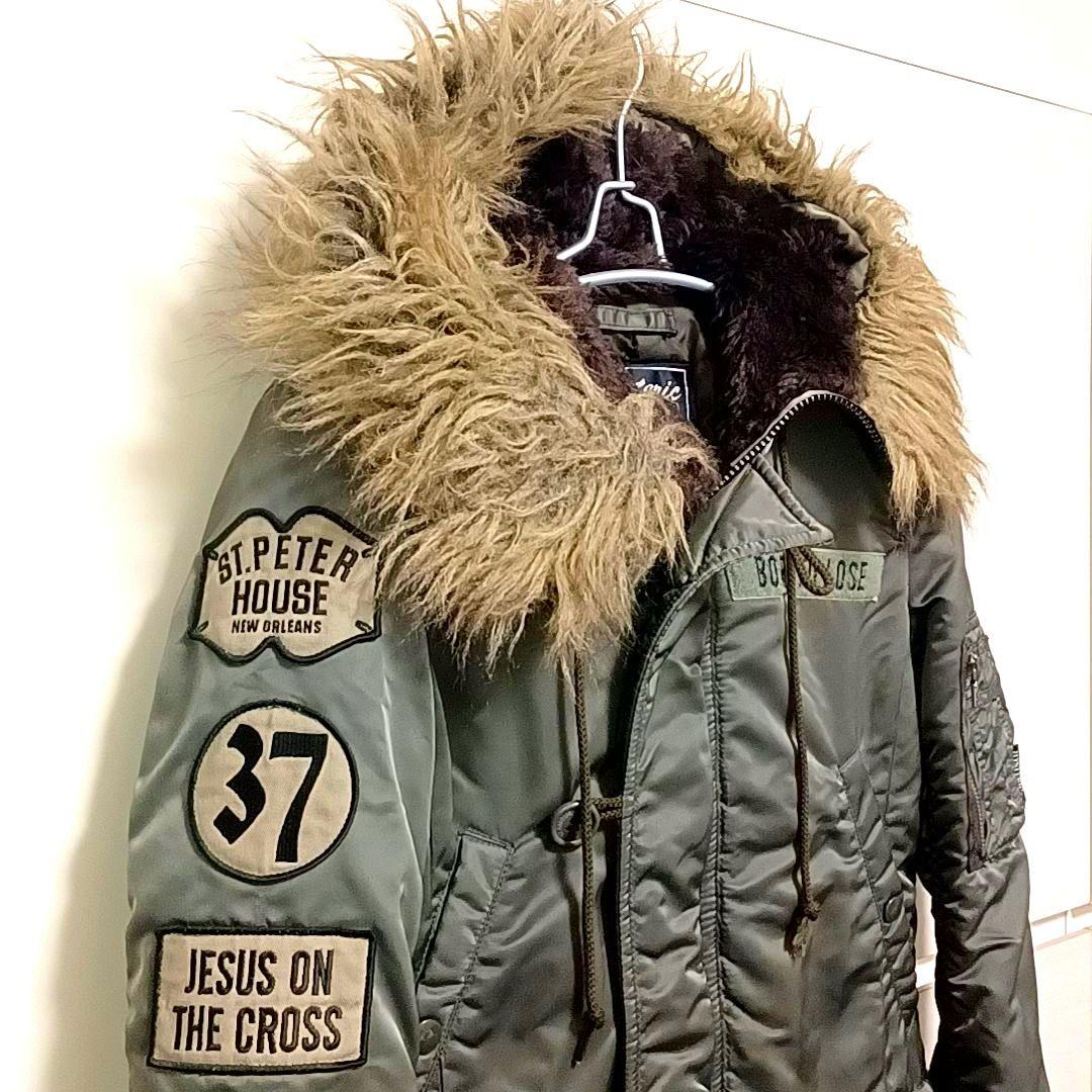 【00s美品】ヒステリックグラマー　N2-B　中綿　モッズコート　カーキ