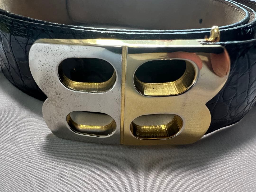 BALENCIAGA ブラック　クロコダイル本革ベルト