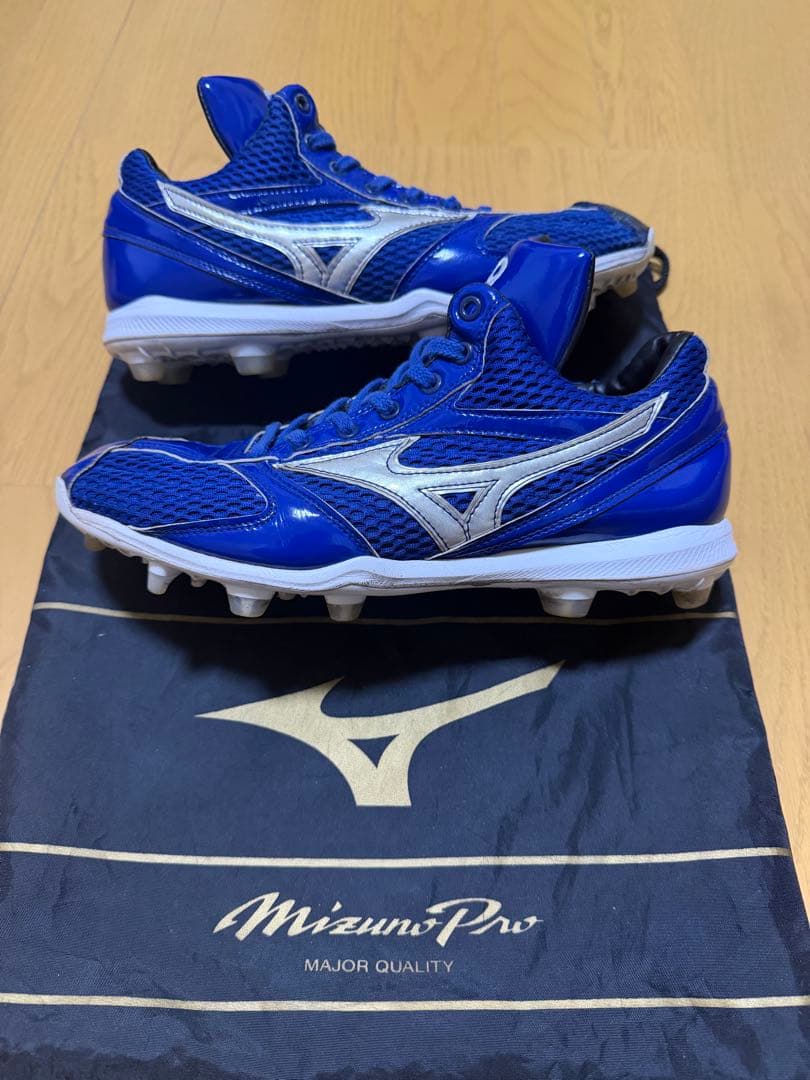 ミズノプロ 青 ブルー オーダースパイク 27センチ 美品 【早い者勝ち】 希少