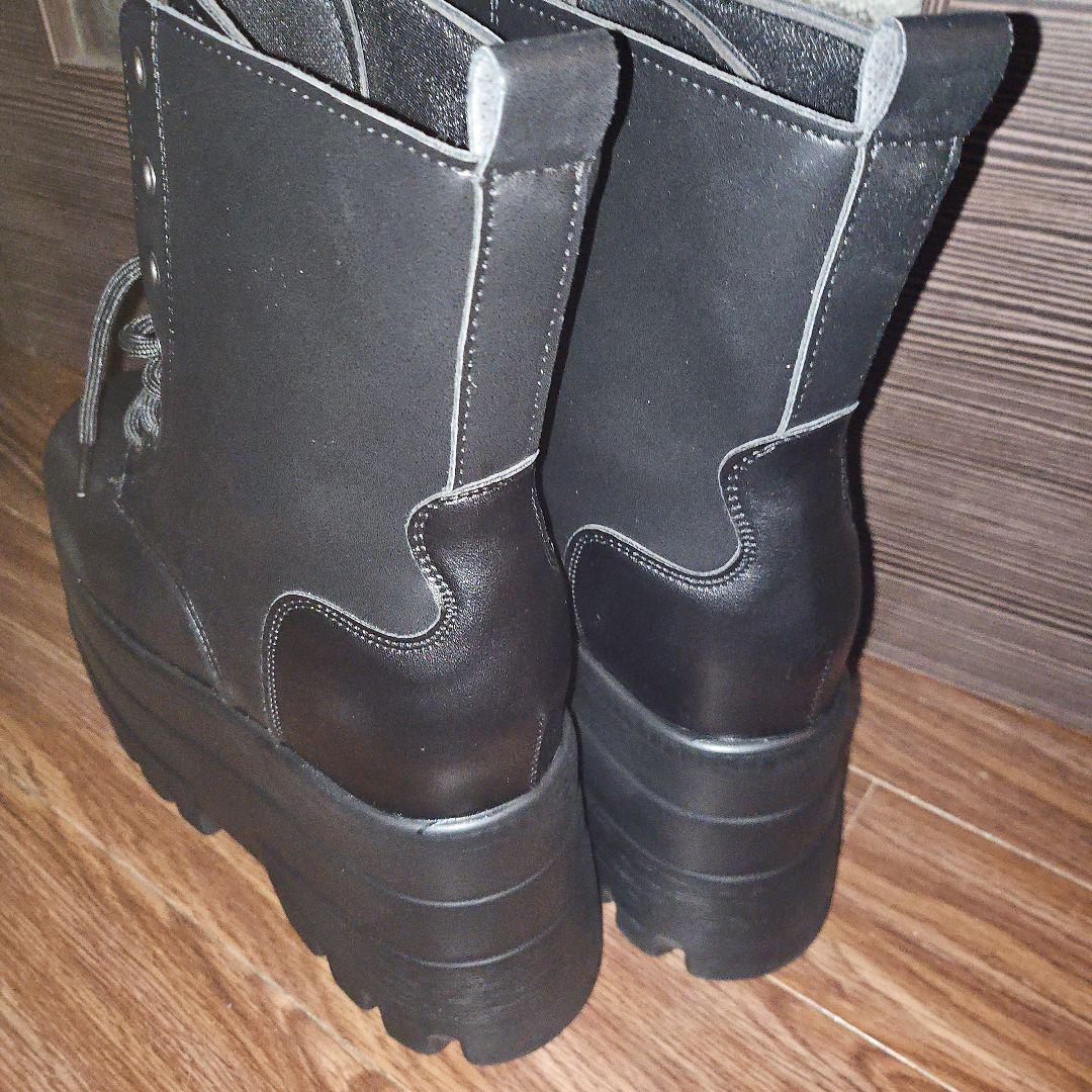 コスプレ 男装 厚底 ブーツ 黒 ブラック シークレットブーツ タオバオ 淘宝網