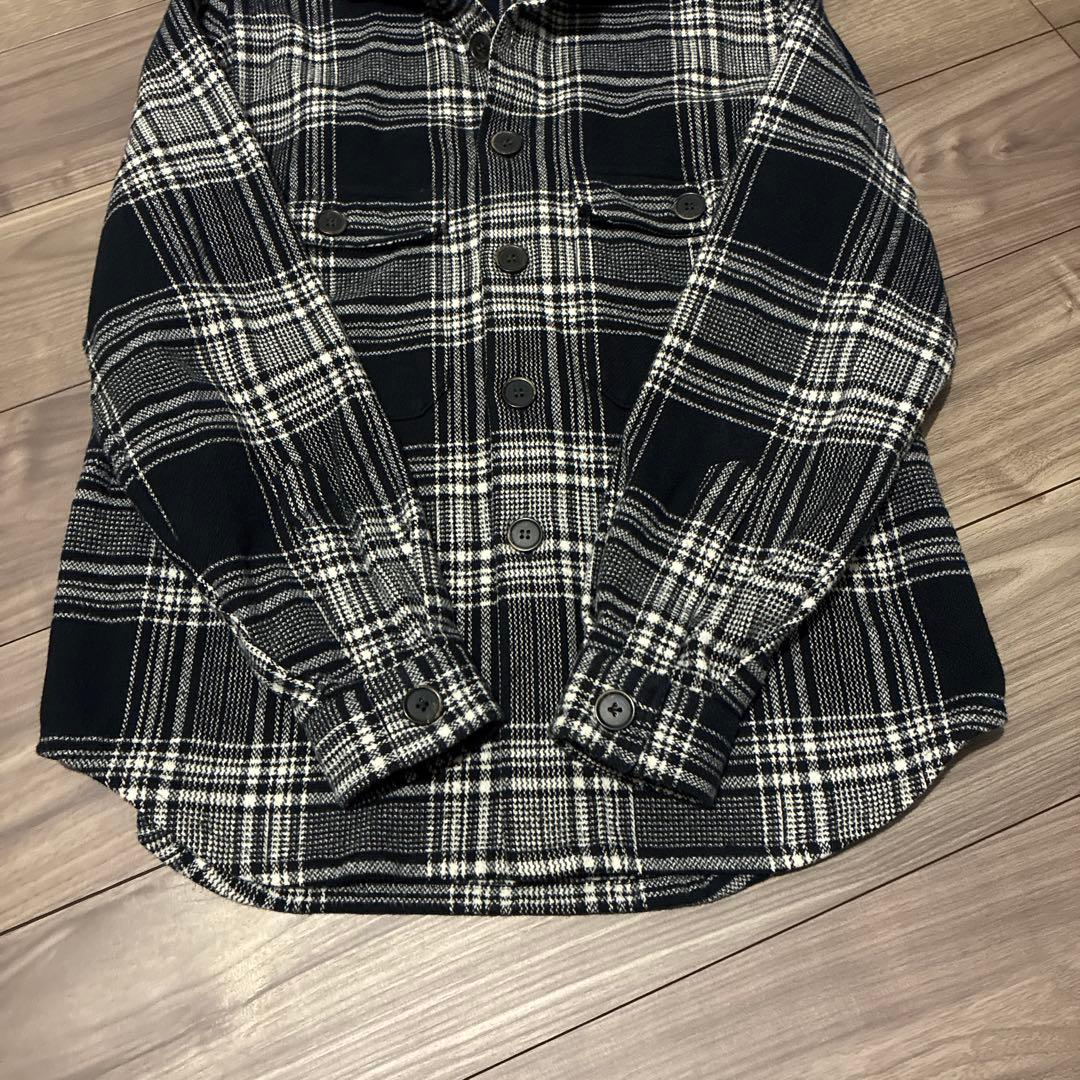 【GUY ROVER】ギローバー　フランネルシャツ　白×黒