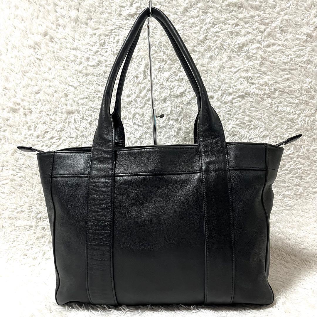 ✨美品✨アニアリ レザー トートバッグ ビジネスバッグ カモフラ 黒 A4可