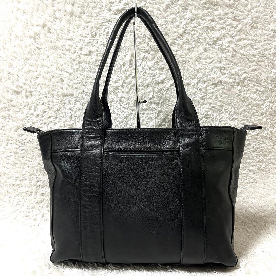 ✨美品✨アニアリ レザー トートバッグ ビジネスバッグ カモフラ 黒 A4可