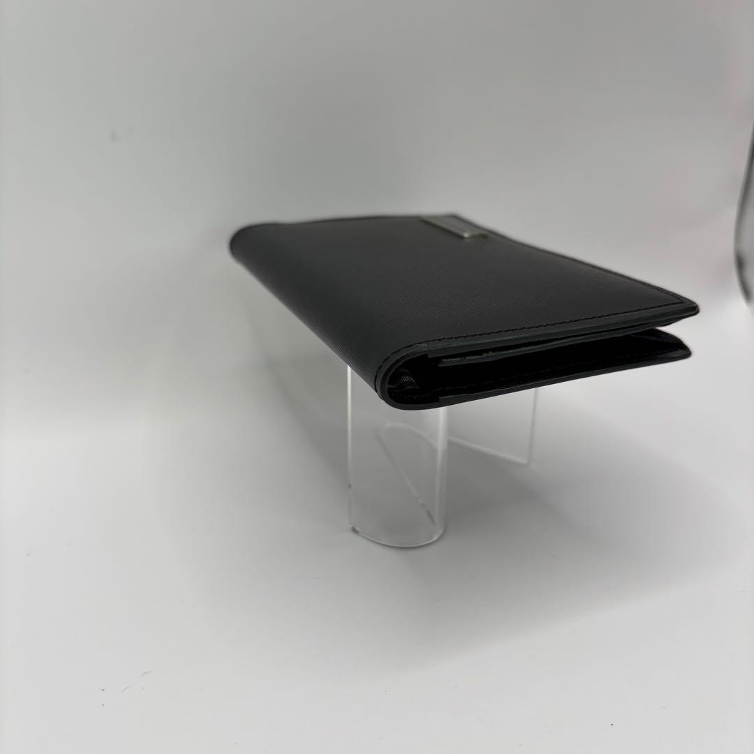 BURBERRY 名刺入れ　カードケース　ブラック　プレート　シルバー　レザー