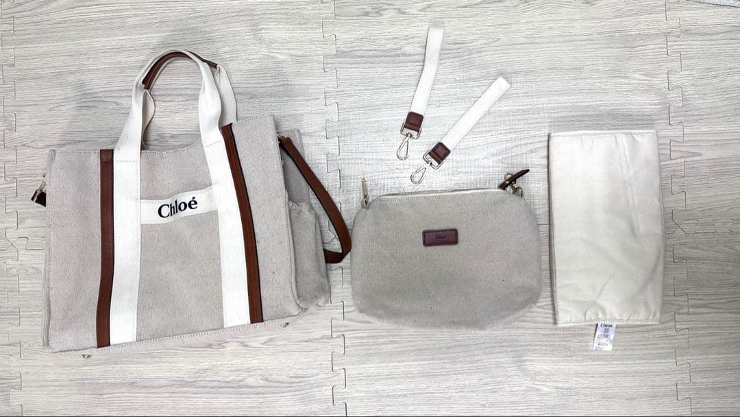 Chloé キャンバス トートバッグ　マザーズバッグ
