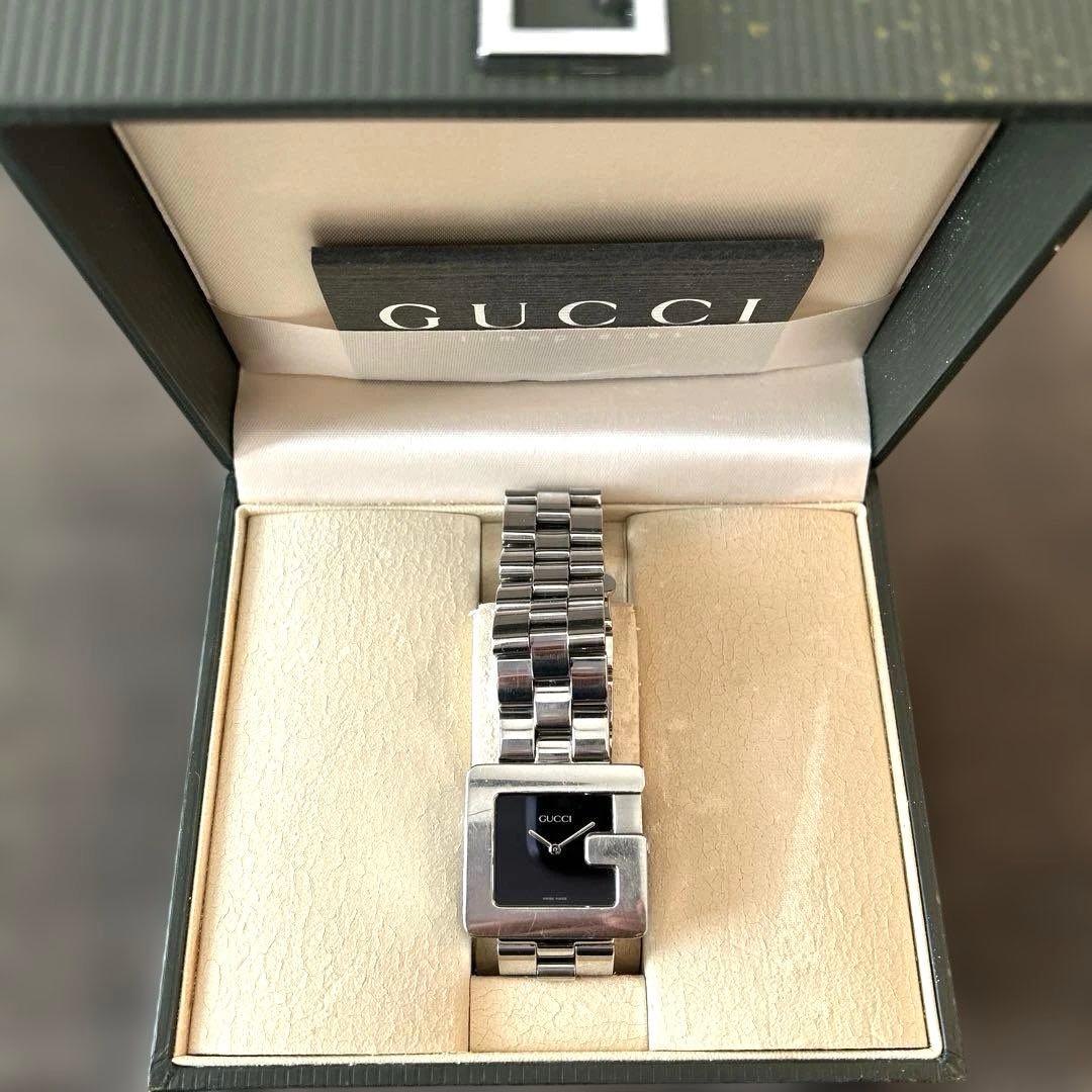 GUCCI 3600M メンズ腕時計 Gロゴスクエア クォーツ 中古