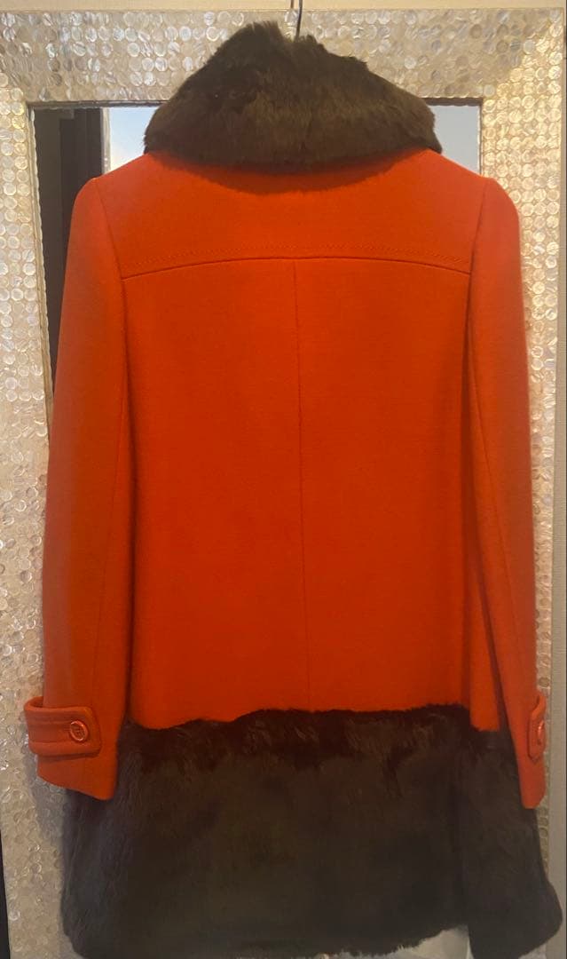 ケイトスペード♠️オレンジ エコファー付きダッフルコート美品