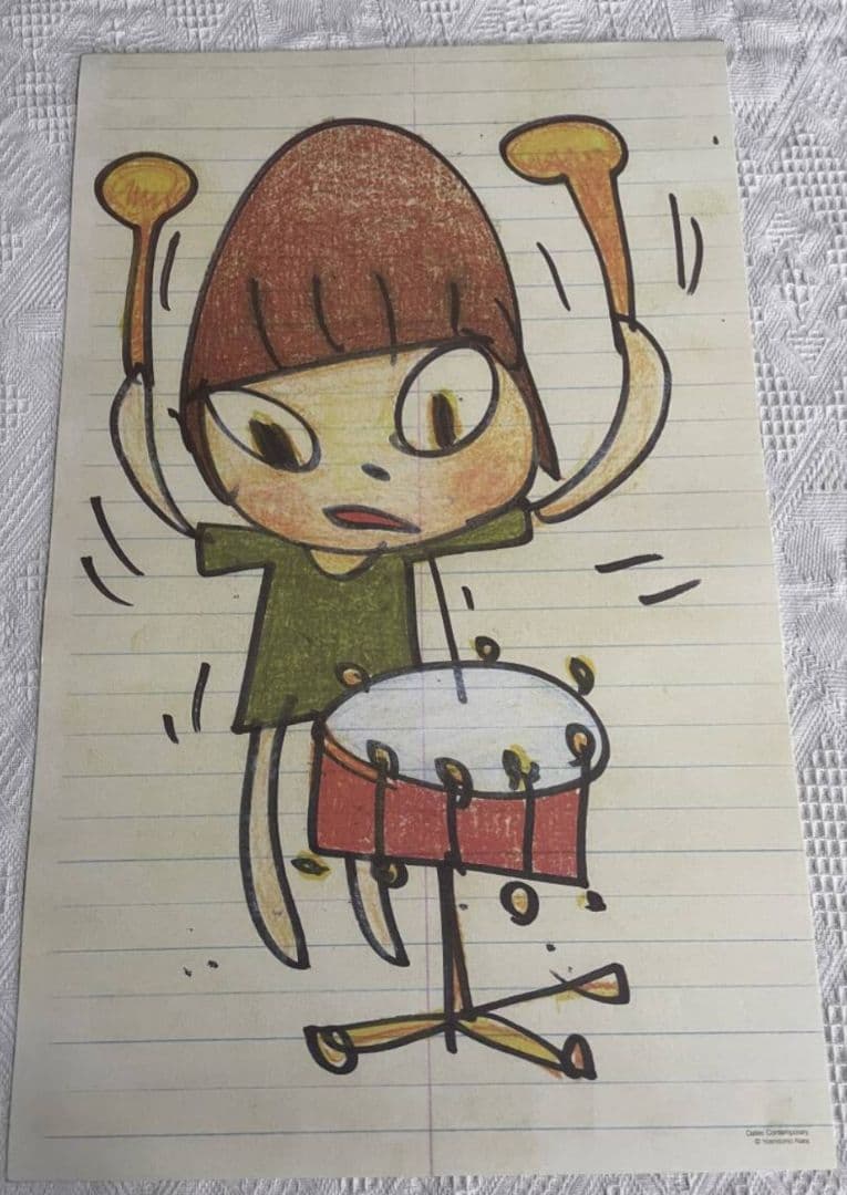 絶版　奈良美智　ダラス現代美術館限定ポスター　Banging the Drum