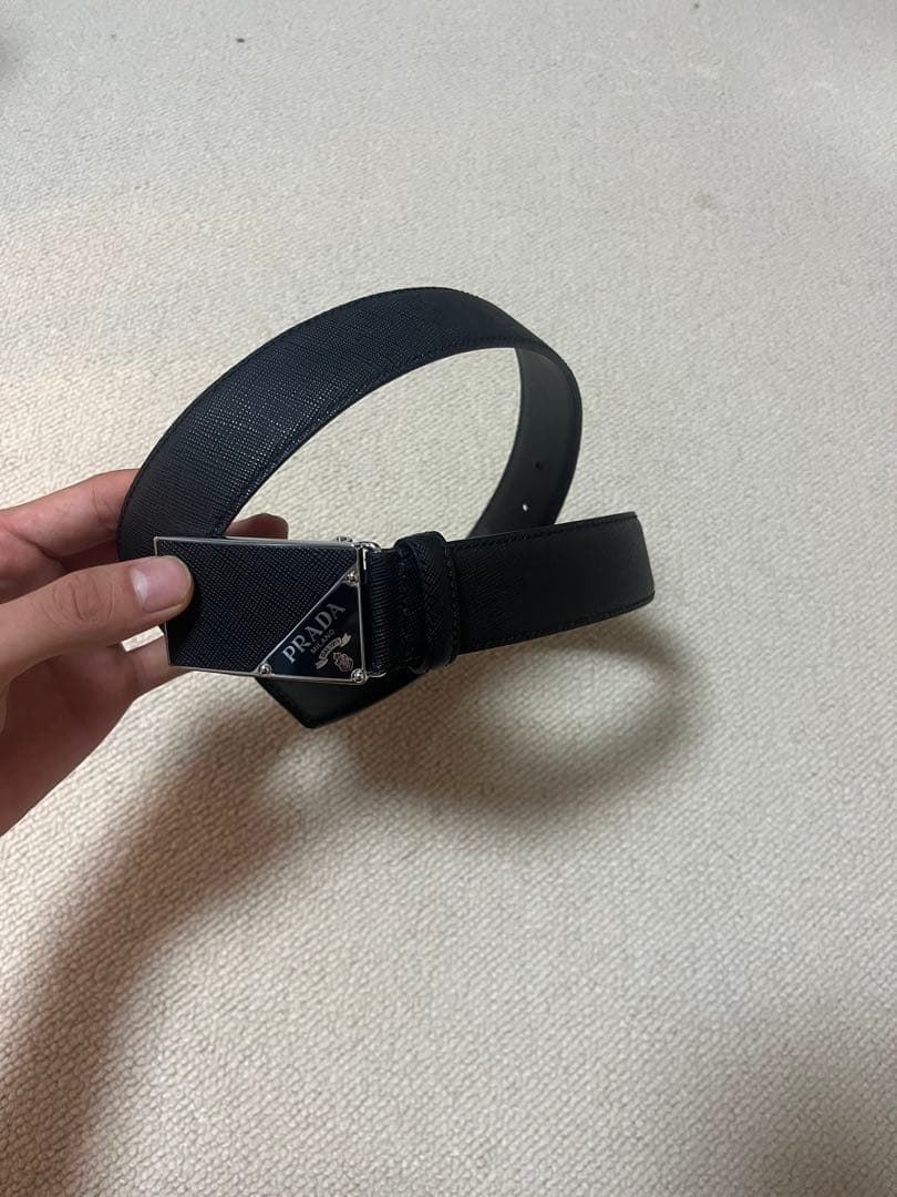 PRADA ブラックレザー ベルト 2CM206_053_F0002