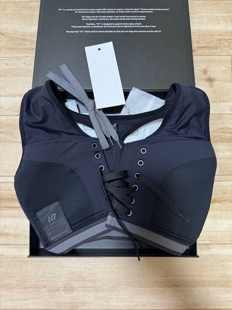 N7 ひなちゃんねる　レースアップ　スポブラ ブラック リニューアル 箱あり