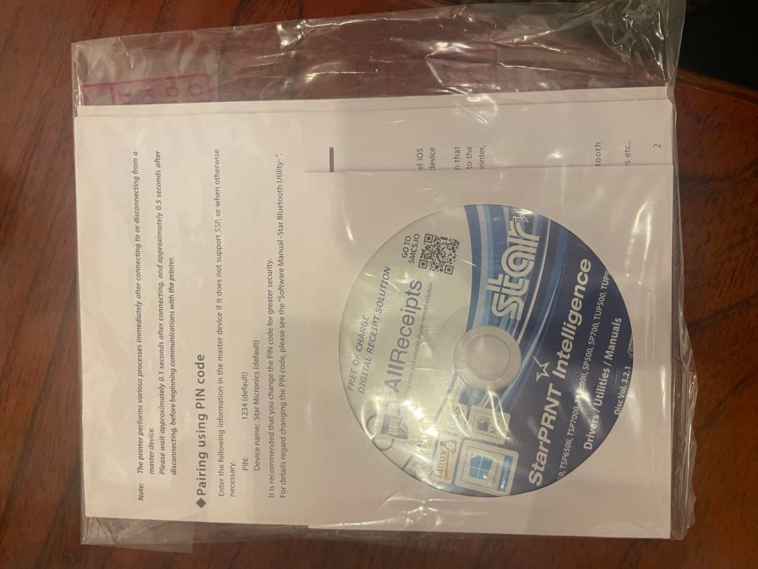 【格安】レジ業務用プリンター スター精密　ホワイト　レシート